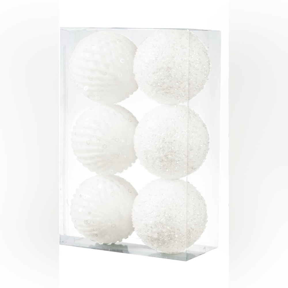 6pcs 3.94" Christmas Ball Ornaments Glitter Sequin Foam Ball